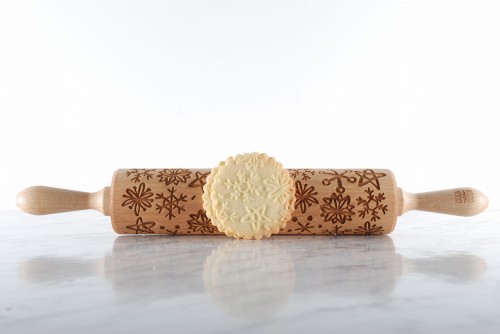 beech rolling pin for winter cookies