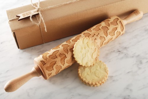 Engraved rolling pin with dogs Collie Rough