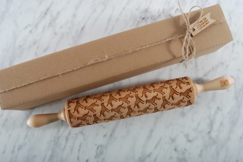dog breed decorative rolling pin for cookies