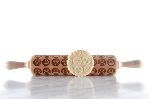 beech emoji rolling pin for cookies and gingerbread