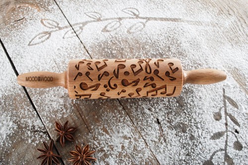 Mini wałek do ciastek z motywem nut