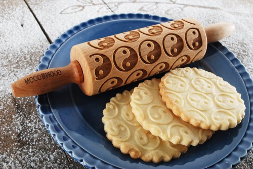 Mini wałek laserowo grawerowany - yin-yang