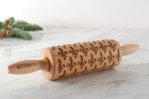 Mini rolling pin in fleur-de-lis design
