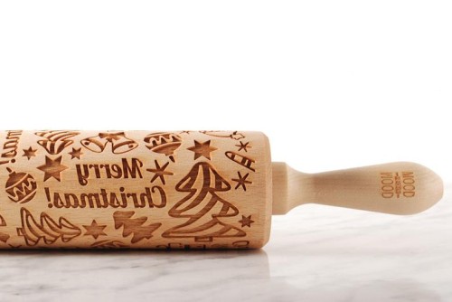 Wałek do ciastek świątecznych z motywami bożonarodzeniowymi