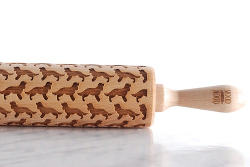 engraved wooden rolling pin Cavalier King Charles Spaniel