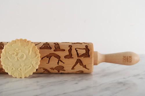 engraved wooden rolling pin yoga Mood for Wood