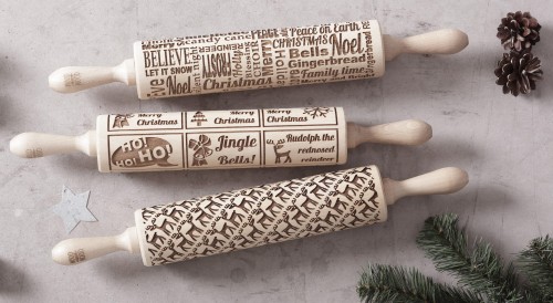 Zestaw wałków do ciasta w motywy świąteczne - od Mood for Wood