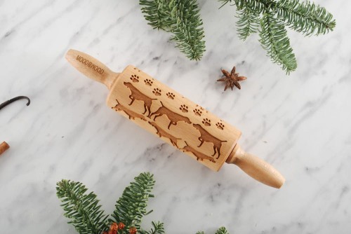 Mini wałek do ciasta w psy rasy short pointer