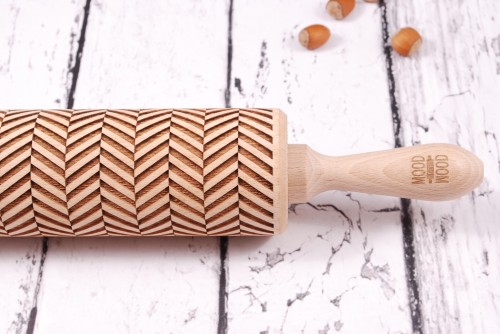 tweed fabric motif embossed cookies with deep engraving Mood for Wood