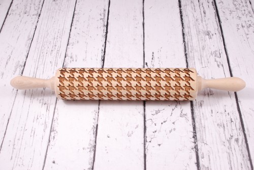 Cookie rolling pin houndstooth – deep engraving on shortcrust