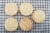 close up of orchid pattern embossed on shortbread dough