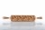 beech rolling pin with floral motif for cookies