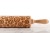 engraved wooden rolling pin with gear motif deep engraving