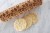 engraved wooden rolling pin with herbs motif