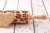 engraved wood rolling pin clover clear pattern