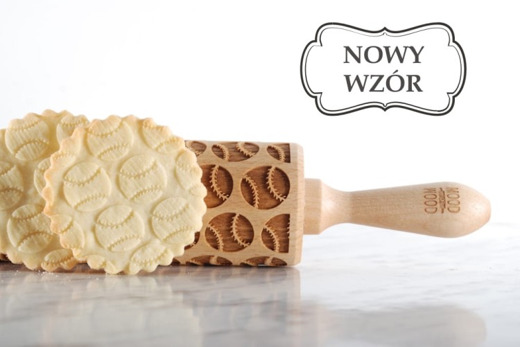 Drewniany wałek grawerowany w piłki baseballowe