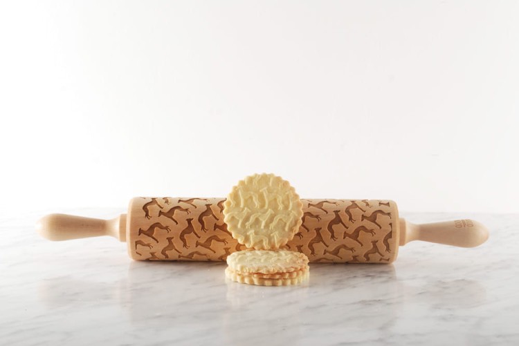 Laser engraved rolling pin for cookies - dogs from Mood for Wood