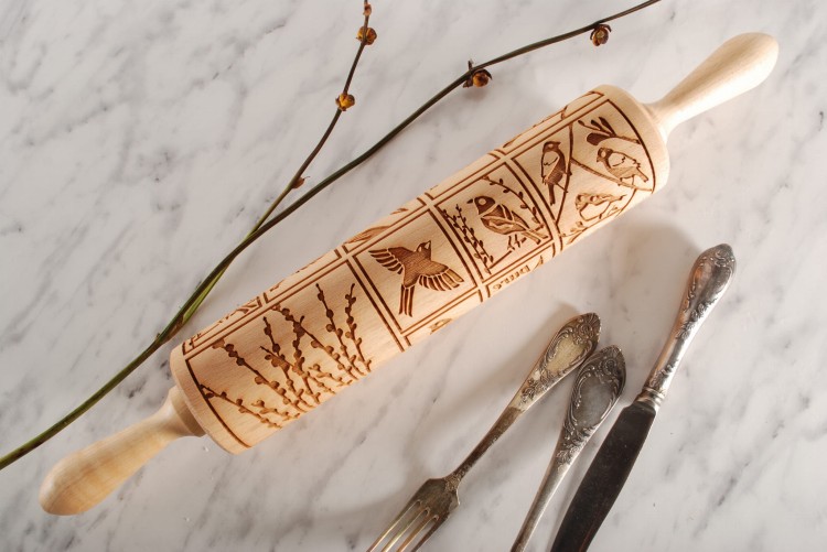 gingerbread rolling pin birds holiday cookies gift