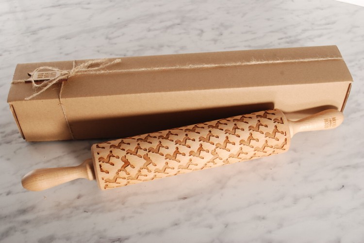 Poodle pattern rolling pin – Christmas gift