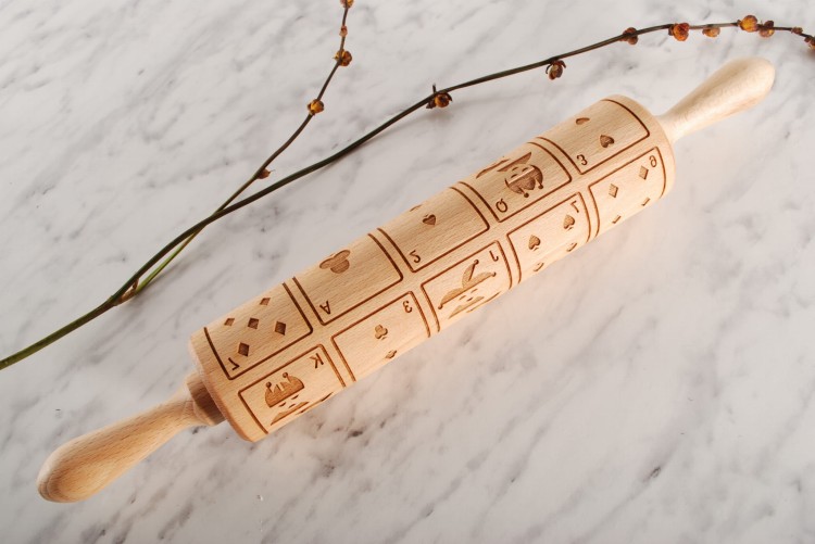 holiday gift for baking poker rolling pin