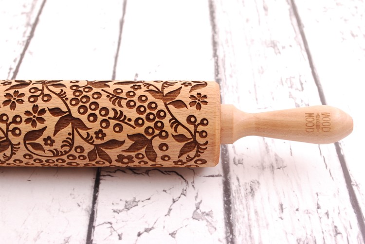 engraved rolling pin rowan motif Mood for Wood