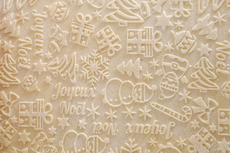 Fondant embossing rolling pin – Joyeux Noel motif