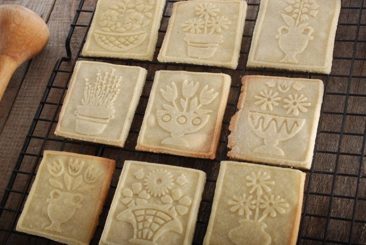 Clay and salt dough floral rolling pin raised texture