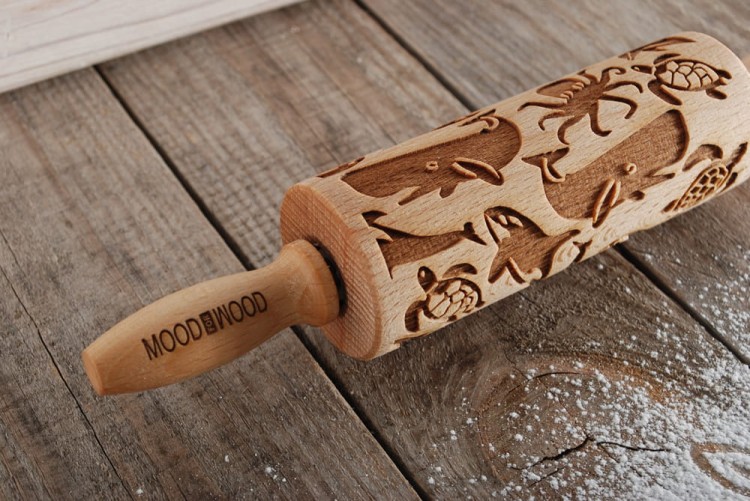 Mini rolling pin with sea turtles