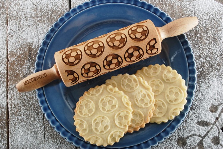 Mini soccer rolling pin for cookies