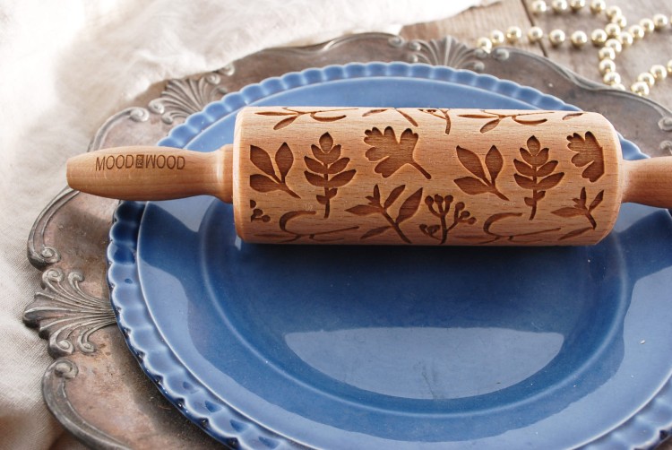 Mini wałek do ciastek we wzór ziołowy