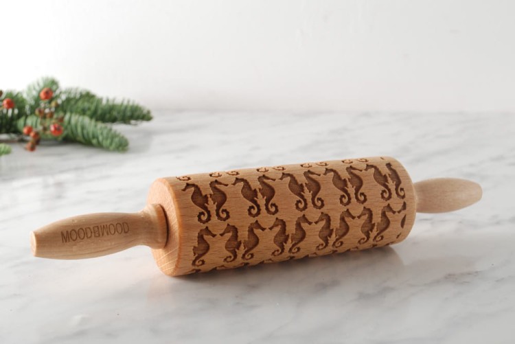 Mini size wooden roller with seahorse design - from Mood for Wood