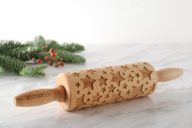 Mini rolling pin for cookies  - stars