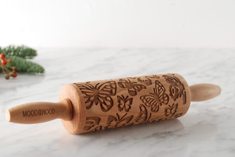 Mini embossing rolling pin with butterflies