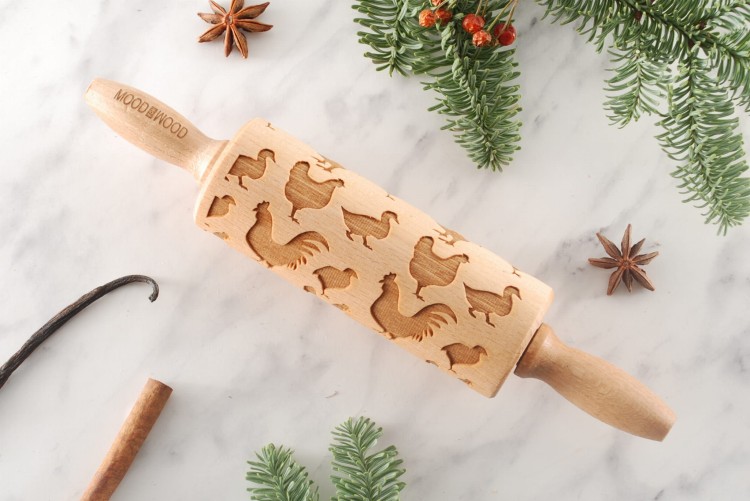 Mini wałek do ciastek laserowo grawerowany - od Mood for Wood