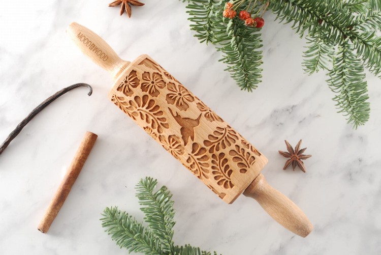 Mini rolling pin with hummingbirds - from Mood for Wood