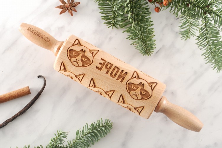 Mini embossing rolling pin for cookies - from Mood for Wood