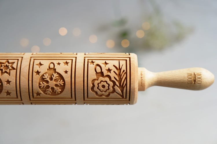 christmas rolling pin for gingerbread