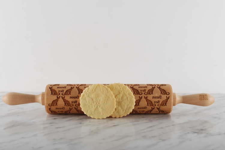 Devon Rex laser engraved rolling pin