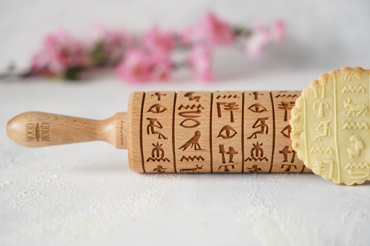 decorative wooden rolling pin handmade