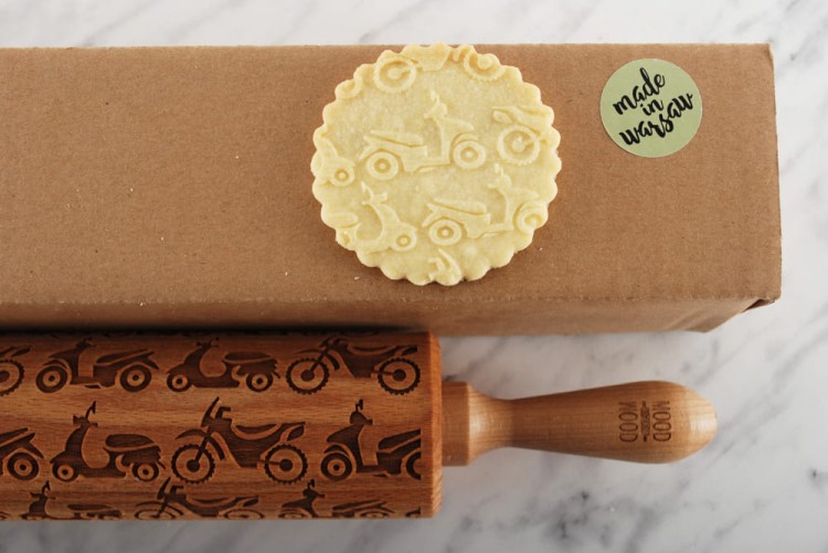 motorcycles motif cookie embossing pin gift idea
