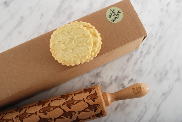 gingerbread rolling pin deep engraving