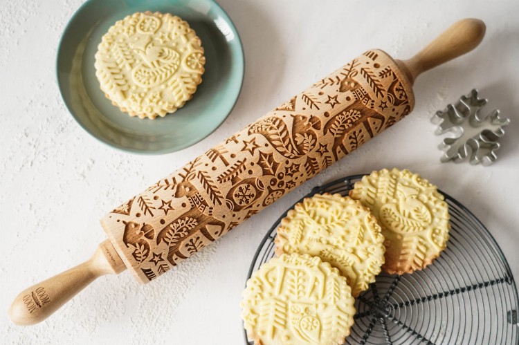 Scandinavian engraved rolling pin Mood for Wood