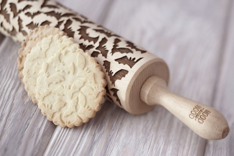 Laser engraved rolling pin with bats