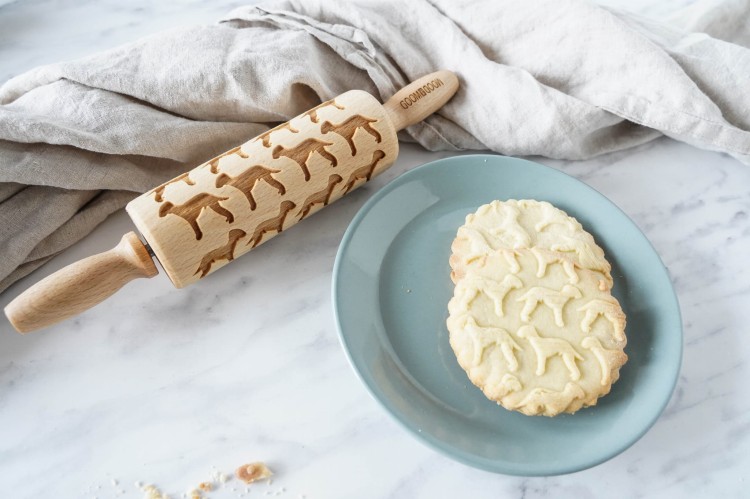 Mini wałek grawerowany w psy rasy bedlington terrier