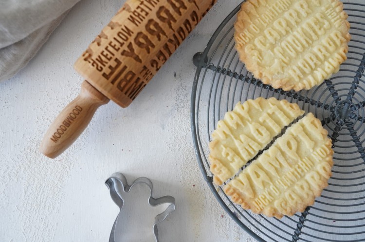 Laser engraved wooden mini rolling pin