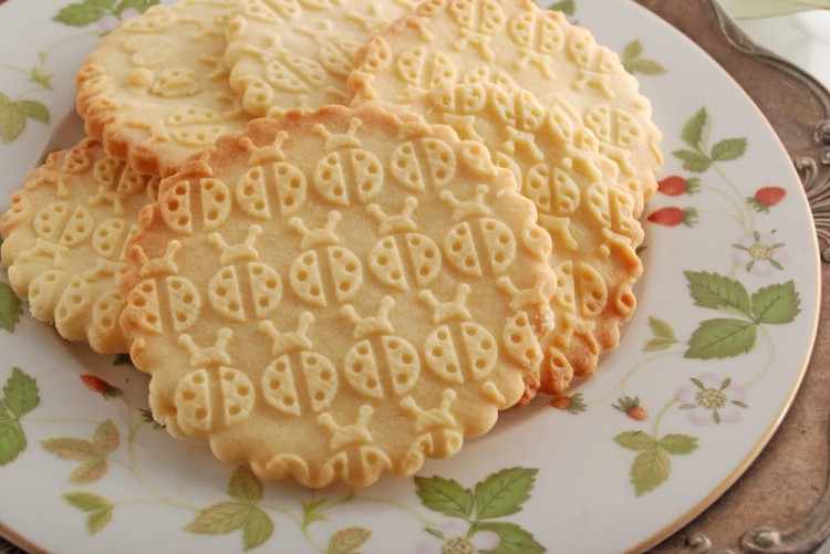 Ciasteczka z wytłoczonym wzorem biedronki