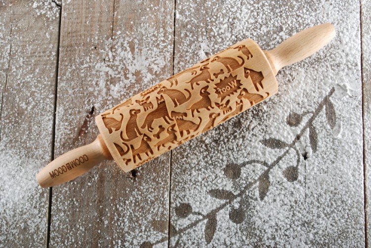 Mini rolling pin for cookies  - funny dogs from Mood for Wood