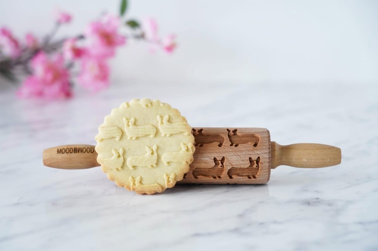 Mini wałek grawerowany z psami rasy Welsh Corgi