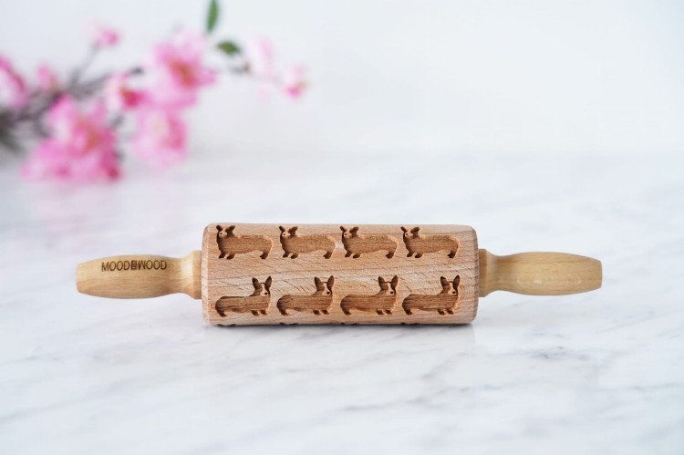 MINI embossing rolling pin Welsh Corgi