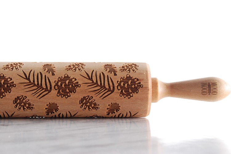 engraved rolling pin cones Mood for Wood